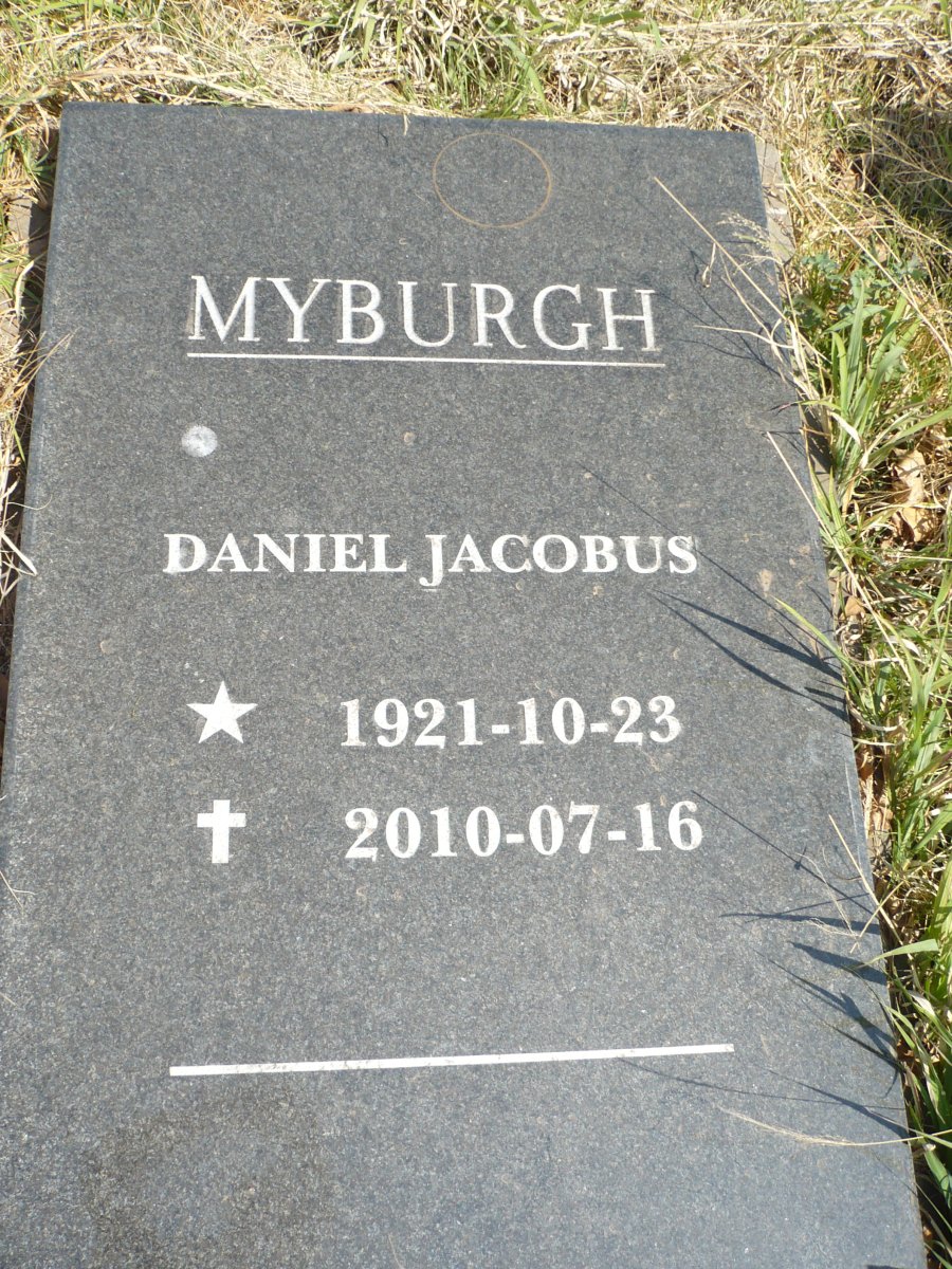 MYBURGH Daniel Jacobus 1921-2010