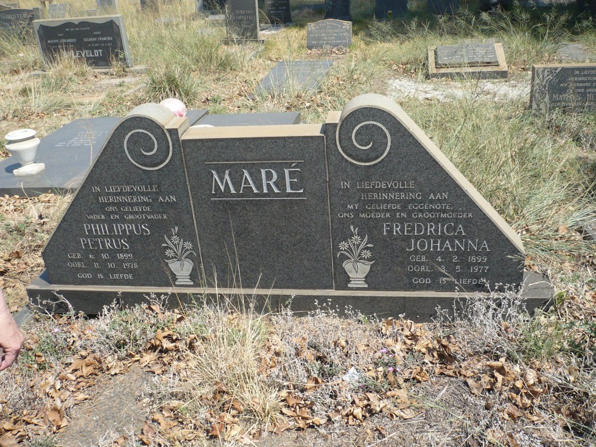 MARé Philippus Petrus 1899-1978 &amp; Fredrica Johanna 1899-1977