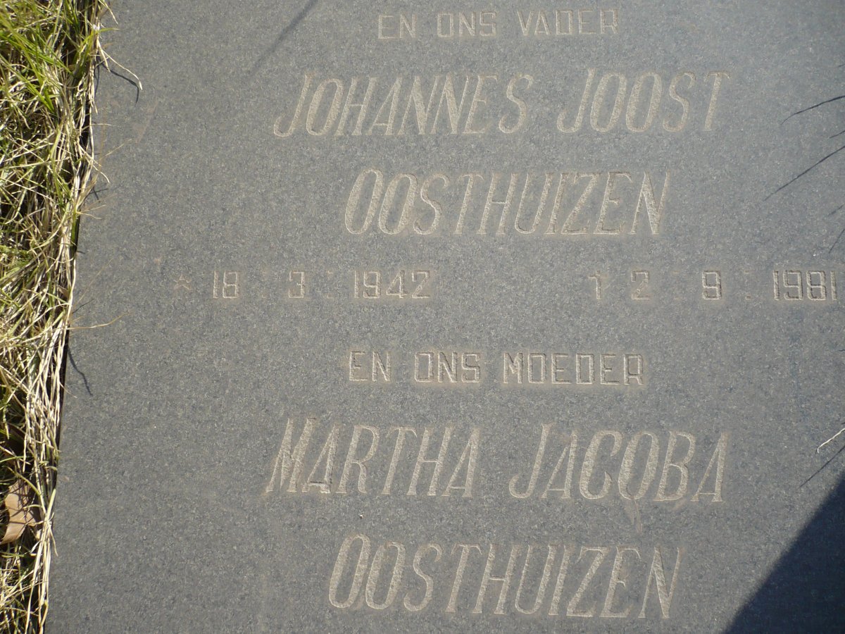 OOSTHUIZEN Johannes Joost 1942-1981