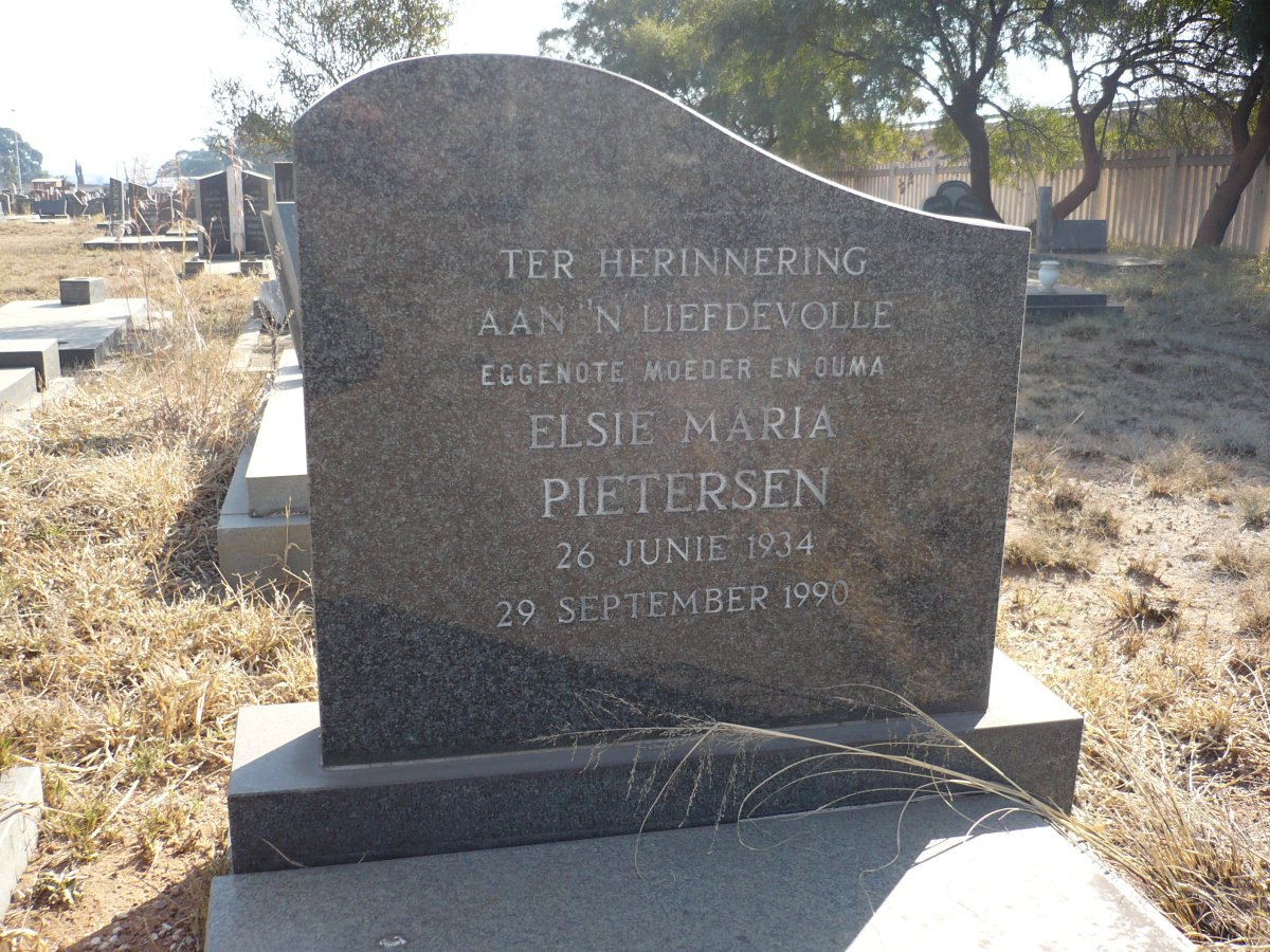 PIETERSEN Elsie Maria 1934-1990