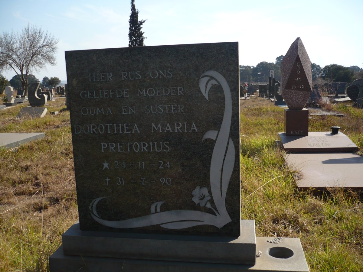 PRETORIUS Dorothea Maria 1924-1990