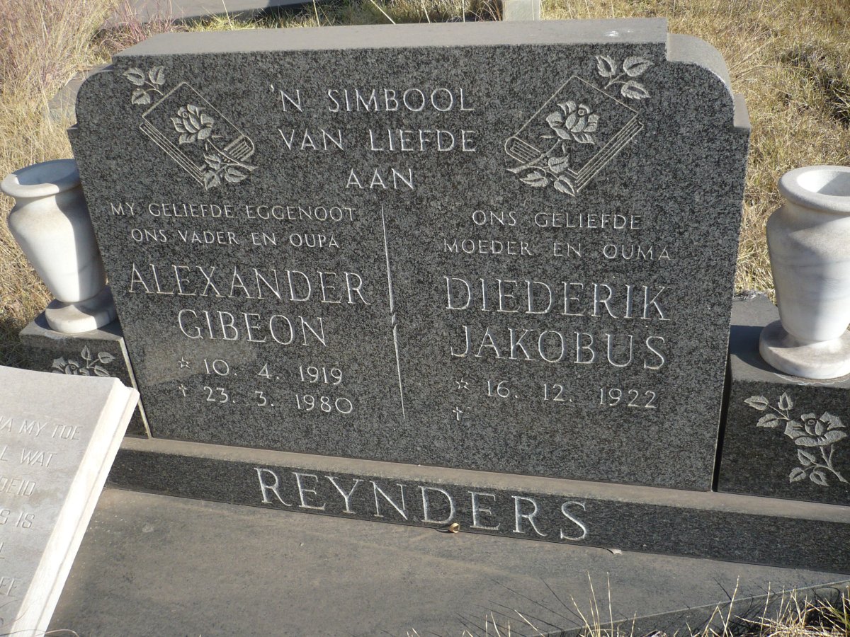 REYNDERS Alexander Gibeon 1919-1980 &amp; Diederik Jakobus 1922-