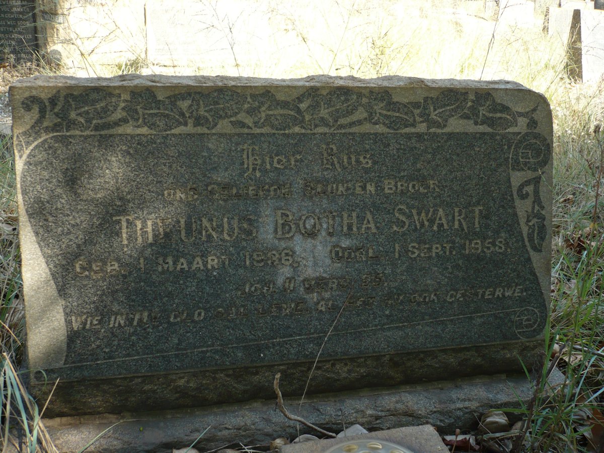 SWART Theunus Botha 1936-1958