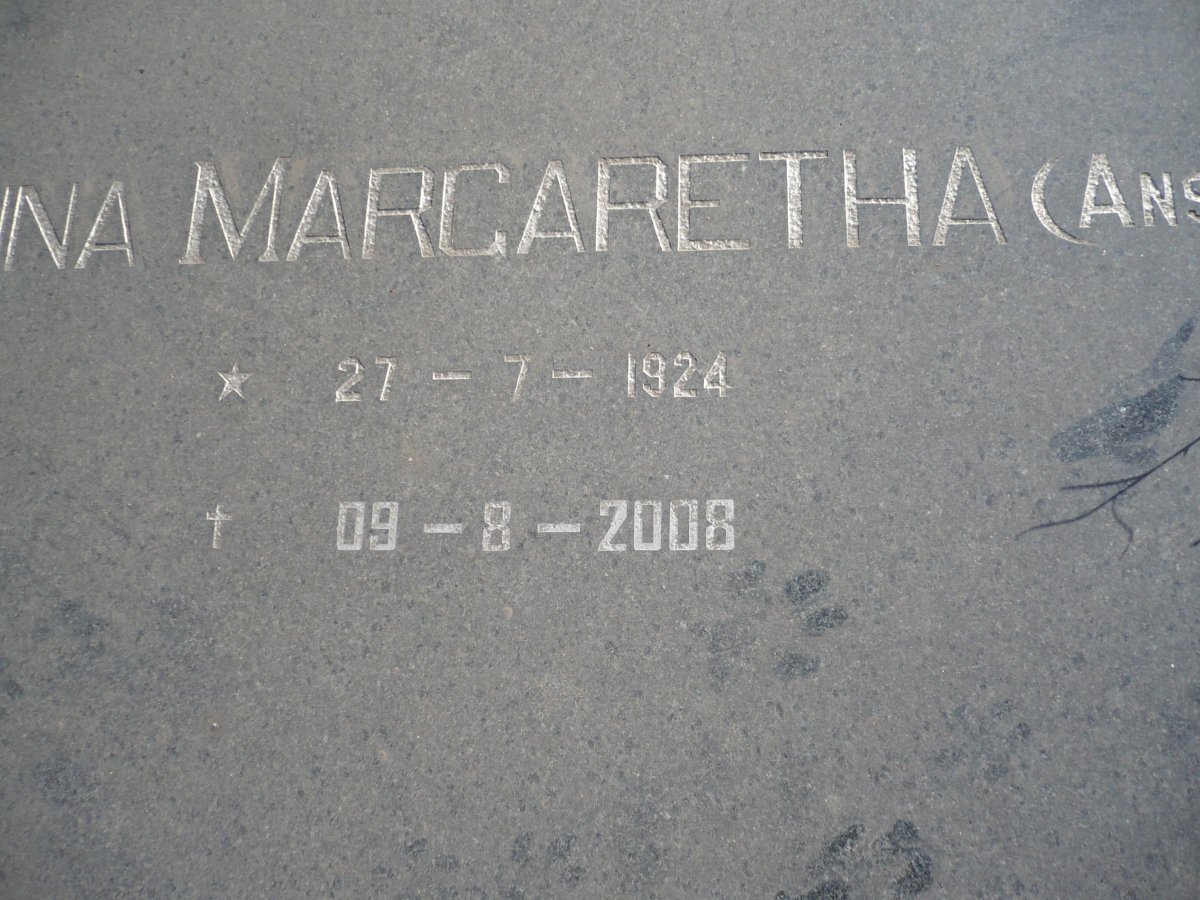 SCHUTTE Anna Margaretha 1924-2008