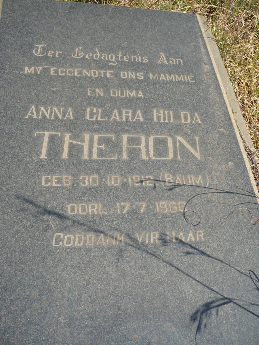 THERON Anna Clara Hilda nee BAUM 1912-1968