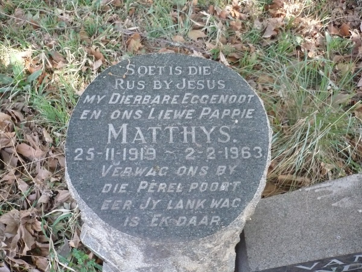 TONDER Matthys, van 1919-1963