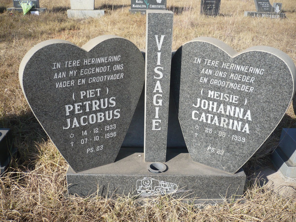 VISAGIE Petrus Jacobus 1933-1996 &amp; Johanna Catarina 1939-
