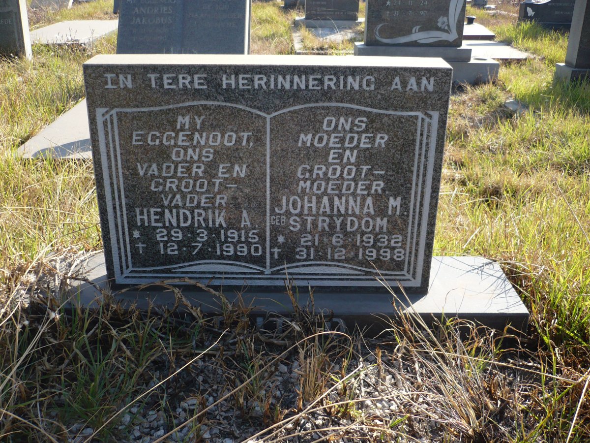 VENTER Hendrik A. 1915-1990 &amp; Johanna M. STRYDOM 1932-1998