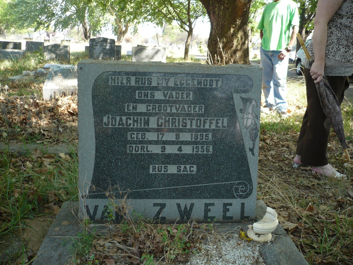 ZWEEL Joachim Christoffel, van 1895-1956