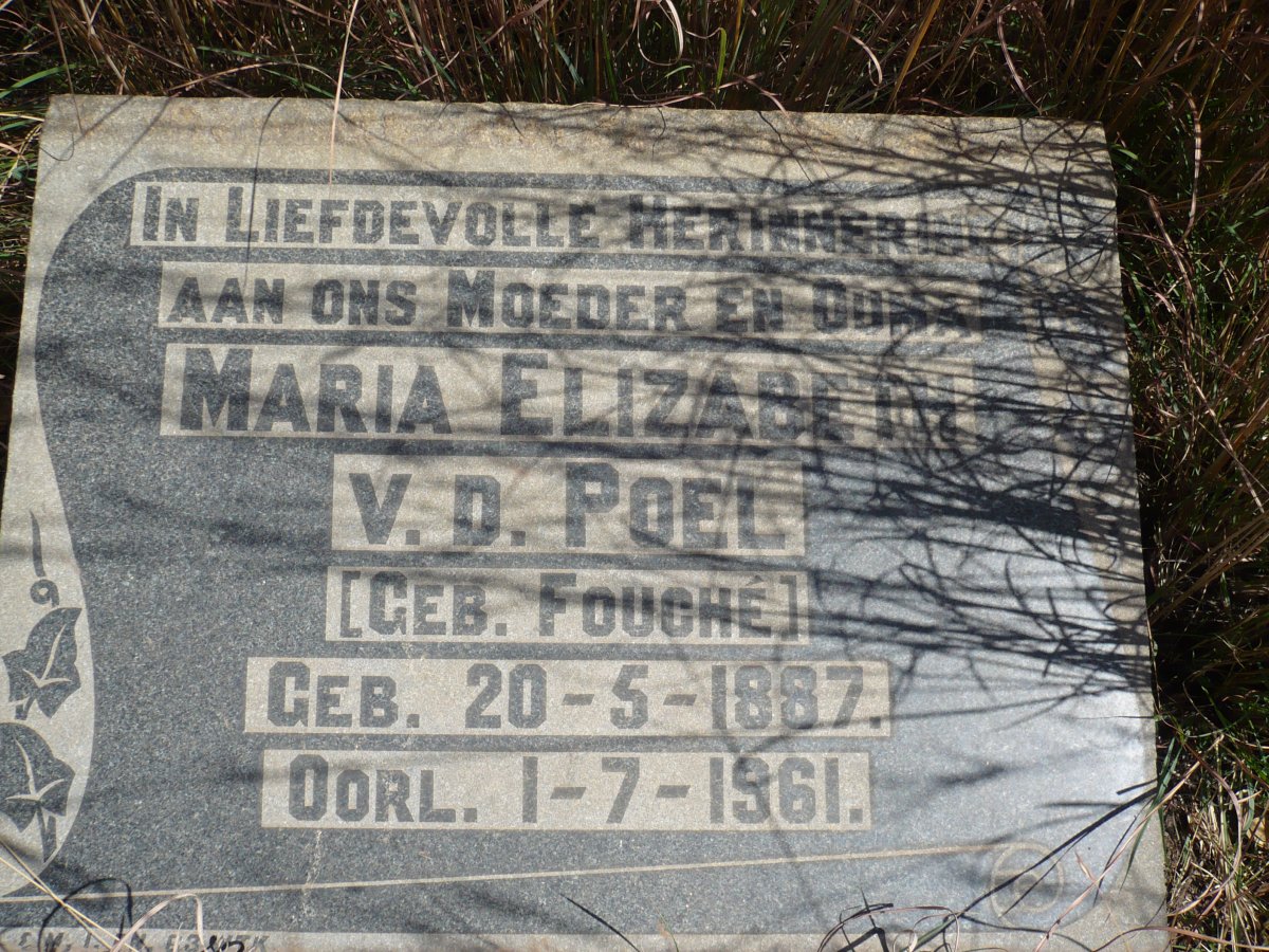 POEL Maria Elizabeth, v.d. nee FOUCHÉ 1887-1961