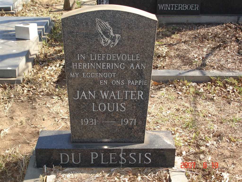 PLESSIS Jan Walter Louis, du 1931-1971