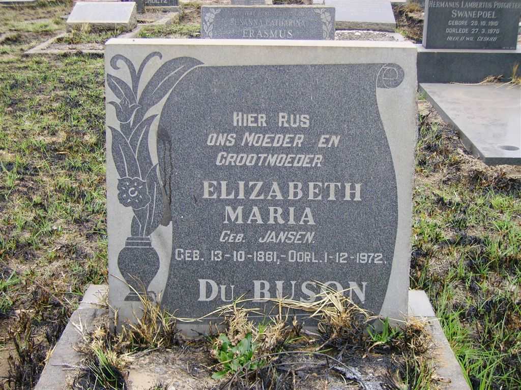 BUSON Elizabeth Maria, du nee JANSEN 1881-1972