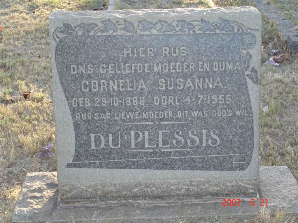 PLESSIS Cornelia Susanna, du 1888-1955