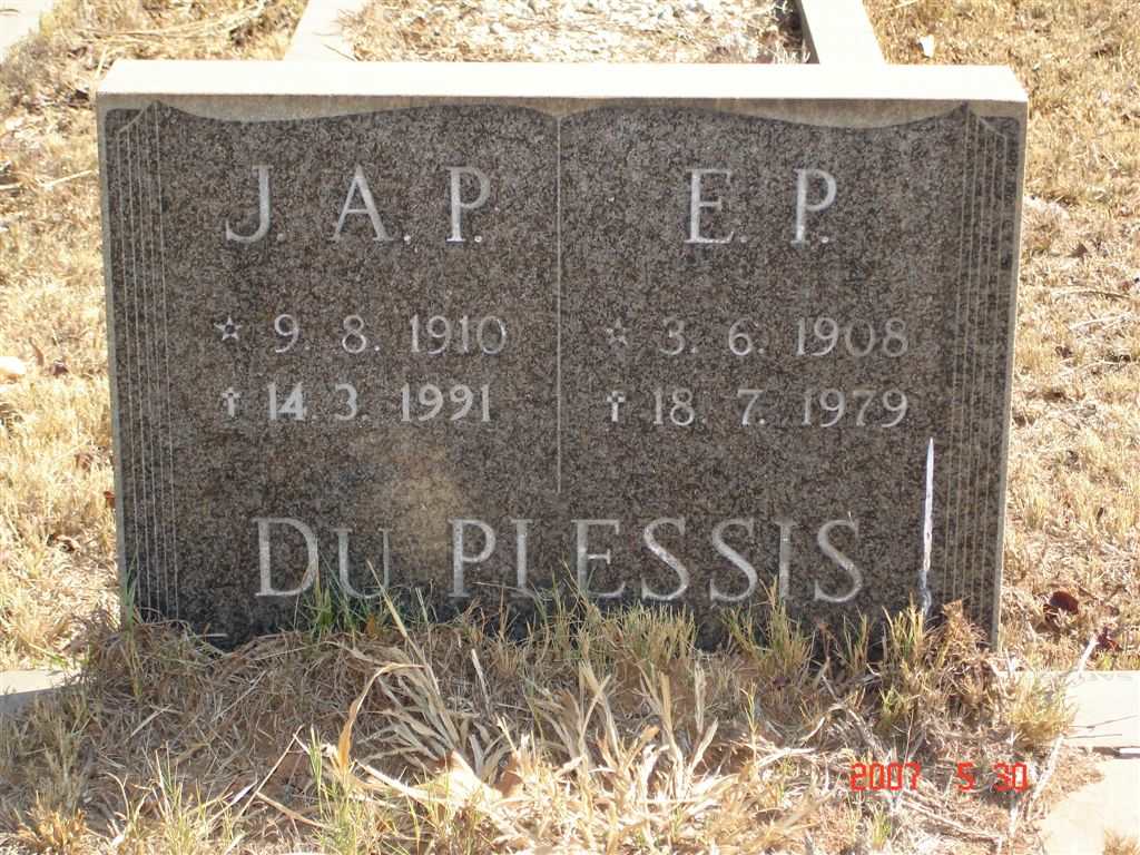 PLESSIS E.P., du 1908-1979 &amp; J.A.P. 1910-1991