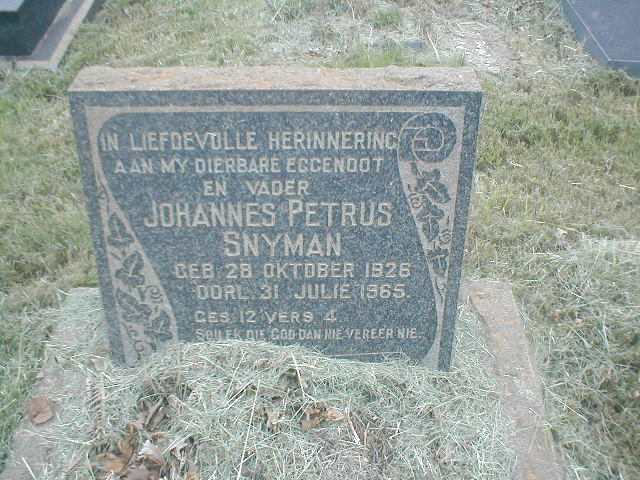 SNYMAN Johannes Petrus 1926-1965