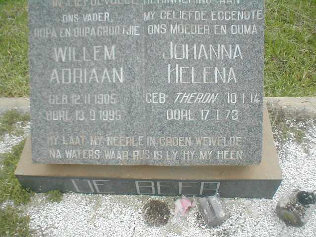 BEER Willem Adriaan, de 1905-1995 &amp;  Johanna Helena THERON  1914-1973