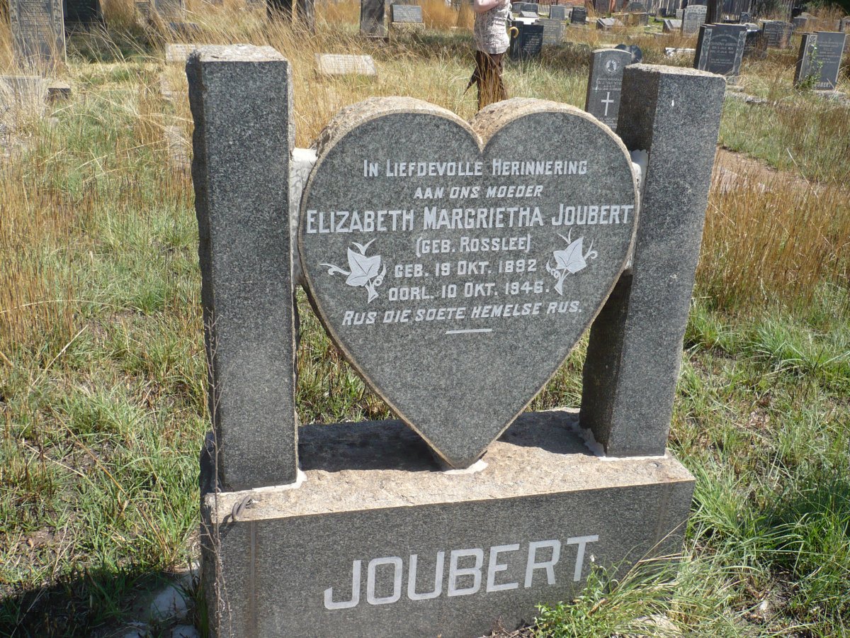 JOUBERT Elizabeth Margrietha nee ROSSLEE 1892-1946