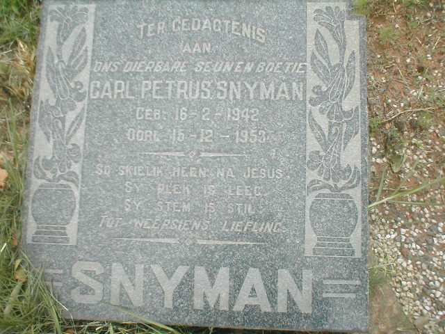 SNYMAN Carl Petrus 1942-1953