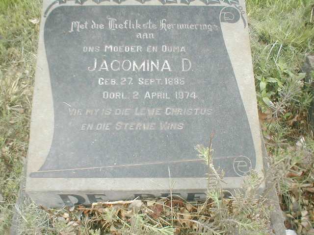 BEER Jacomina D., de 1885-1974