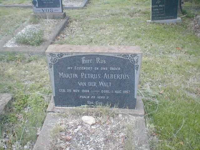 WALT Martin Petrus Albertus, van der 1904-1957
