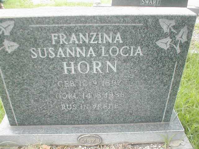 HORN Franzina Susanna Locia 1897-1986