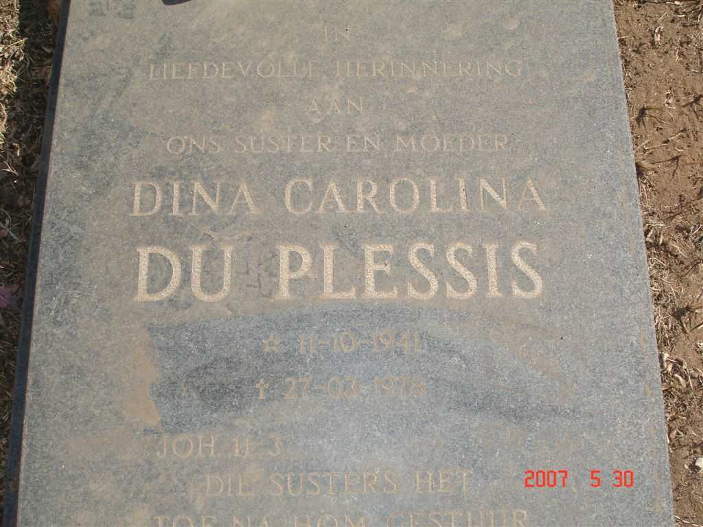 PLESSIS Dina Carolina, du 1941-1978