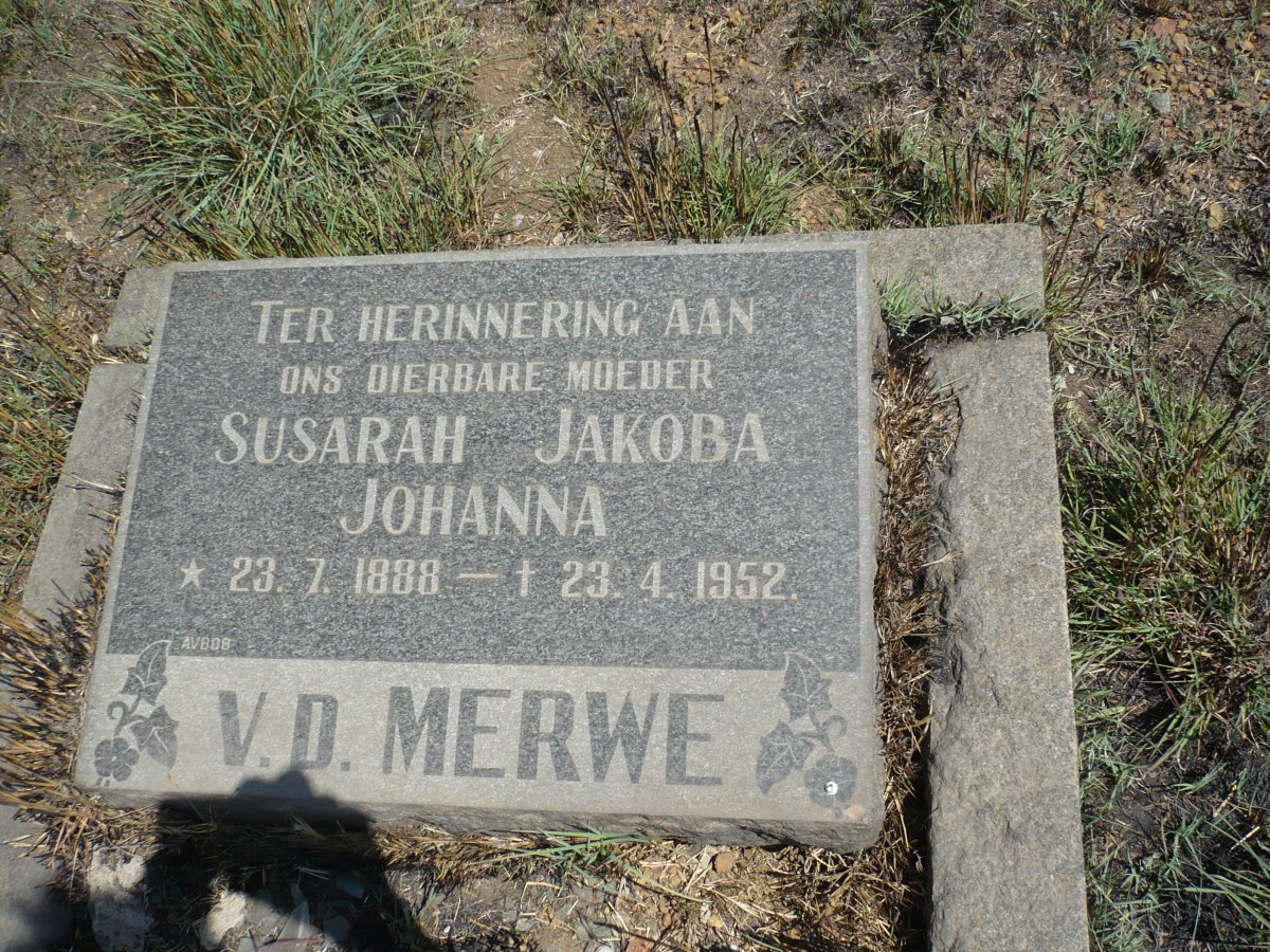 MERWE Susarah Jakoba Johanna, v.d. 1888-1952