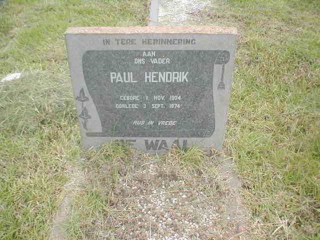 WAAL Paul Hendrik, de 1904-1974