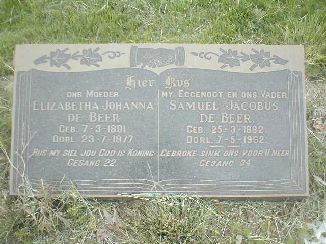 BEER  Samuel Jacobus, de 1882-1962 &amp; Elizabeth Johanna 1891-1977