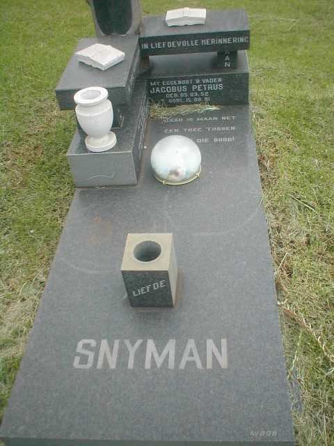SNYMAN Jacobus Petrus 1952-1981