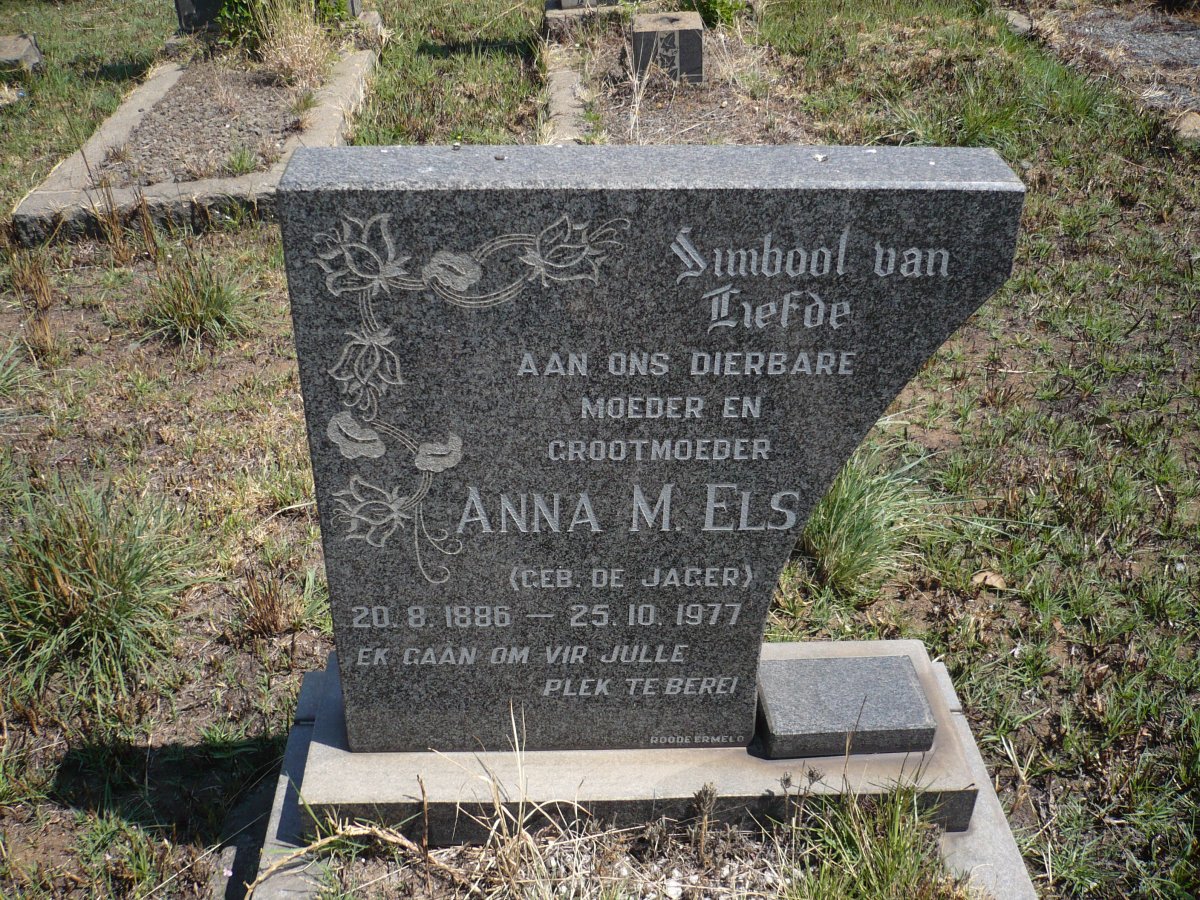 ELS Anna M. nee DE JAGER 1886-1977