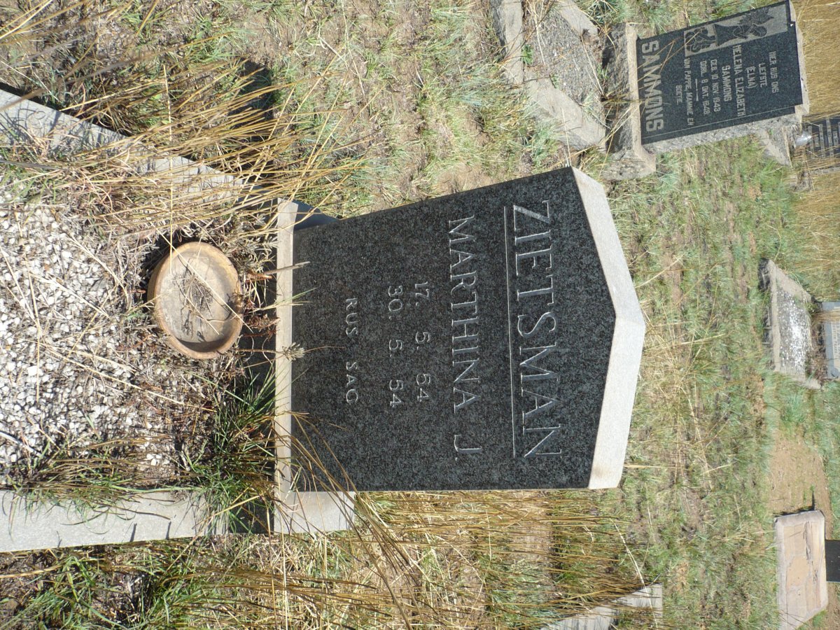 ZIETSMAN Marthina J. 1954-1954