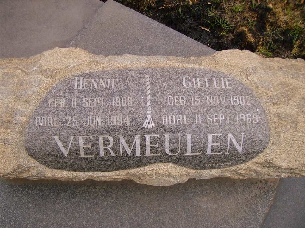 VERMEULEN Hennie 1908-1994 &amp; Giellie 1902-1969