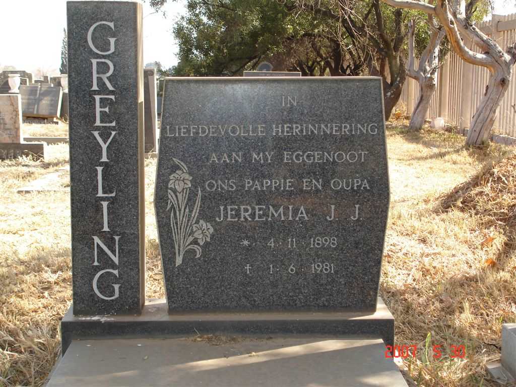 GREYLING Jeremia J.J. 1898-1981