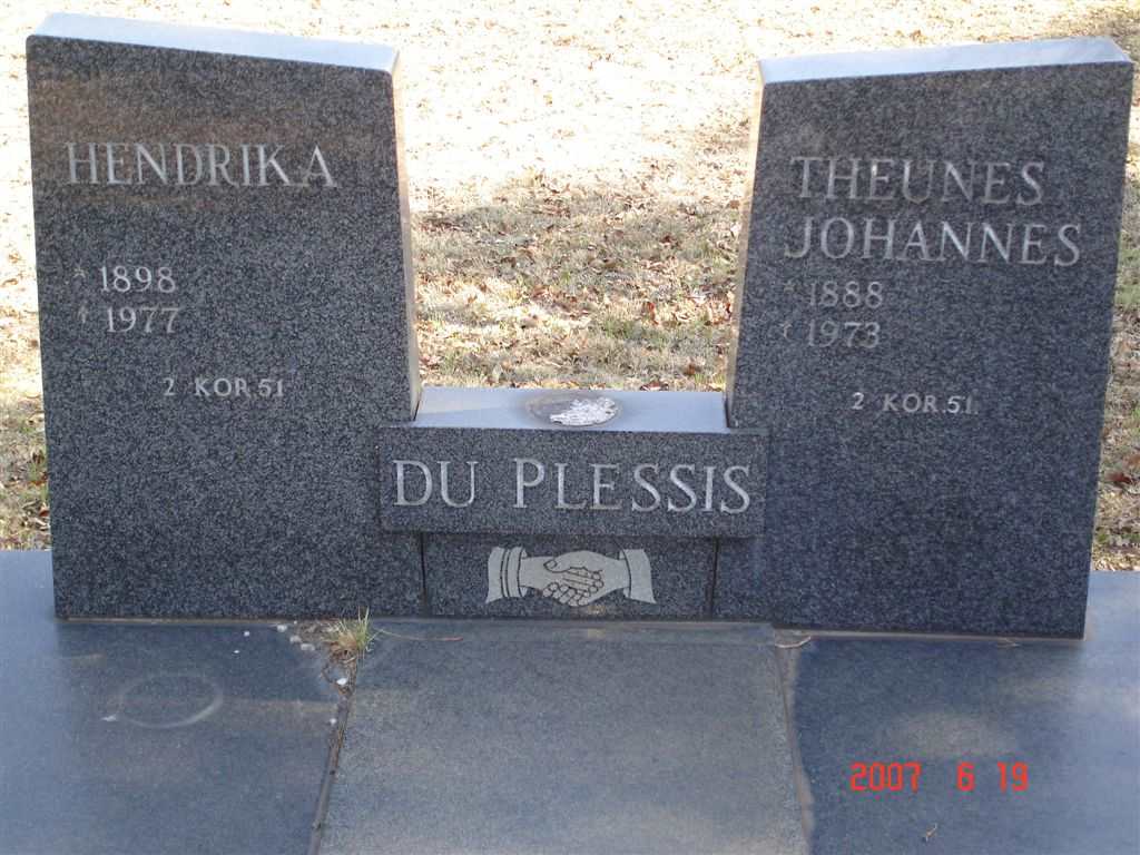 PLESSIS Theunes Johannes, du 1888-1973 &amp; Hendrika 1898-1977