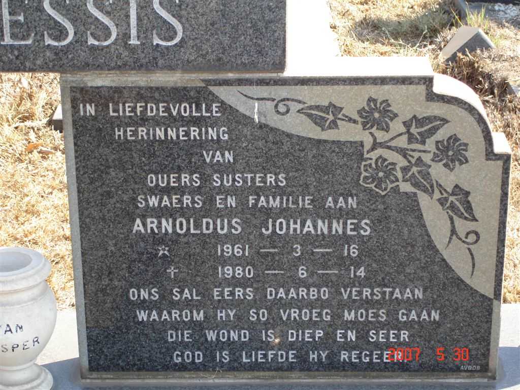 PLESSIS Arnoldus Johannes, du 1961-1980
