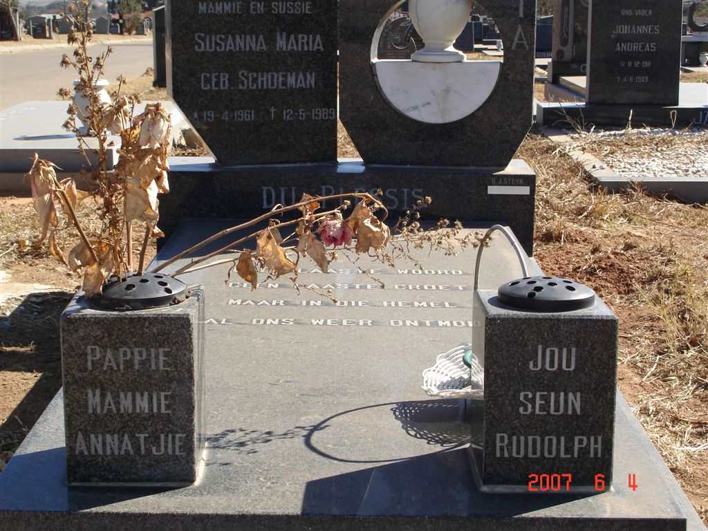PLESSIS Susanna Maria, du nee SCHOEMAN 1961-1989