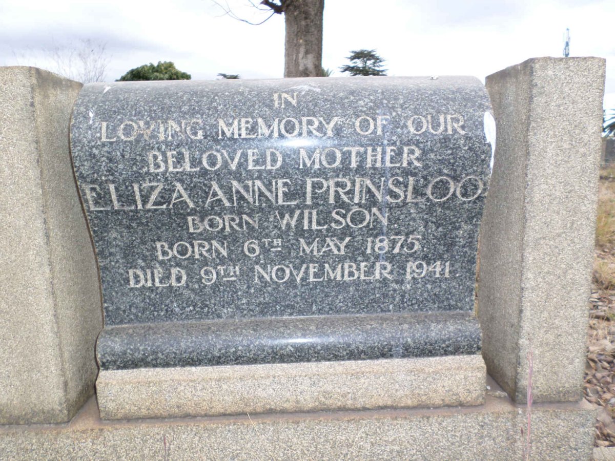 PRINSLOO Eliza Anne nee WILSON 1875-1941
