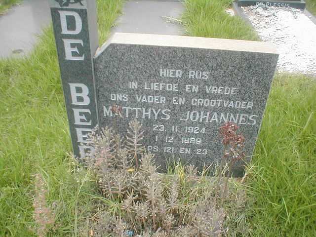 BEER Matthys Johannes, de 1924-1989