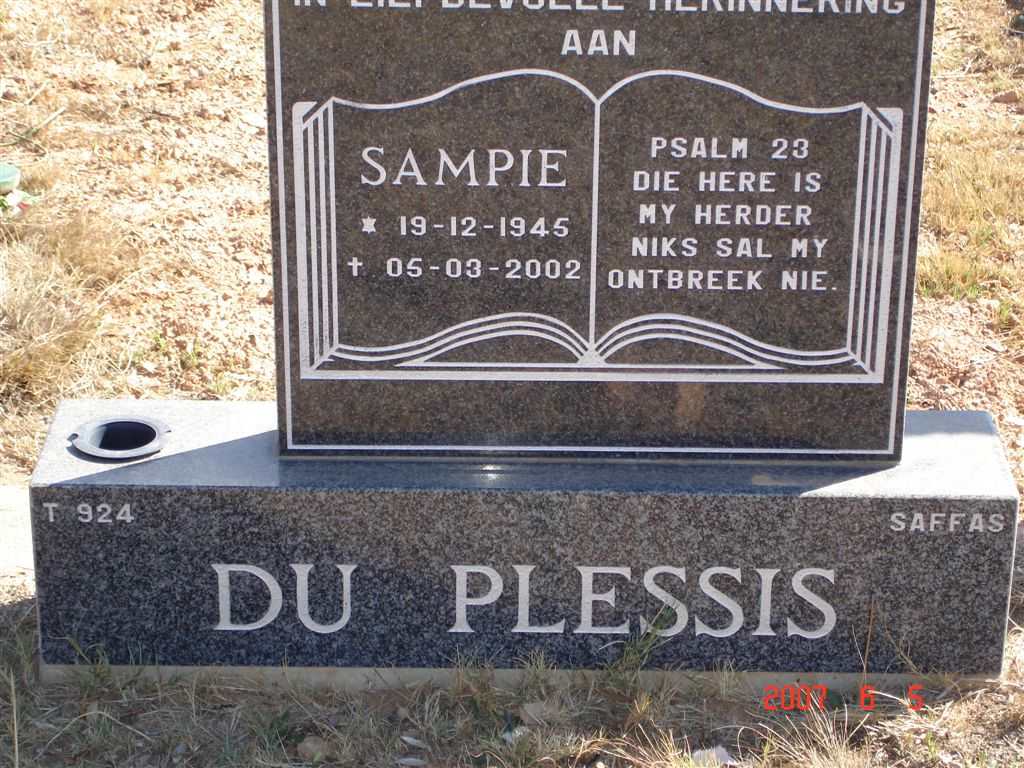 PLESSIS Sampie, du 1945-2002