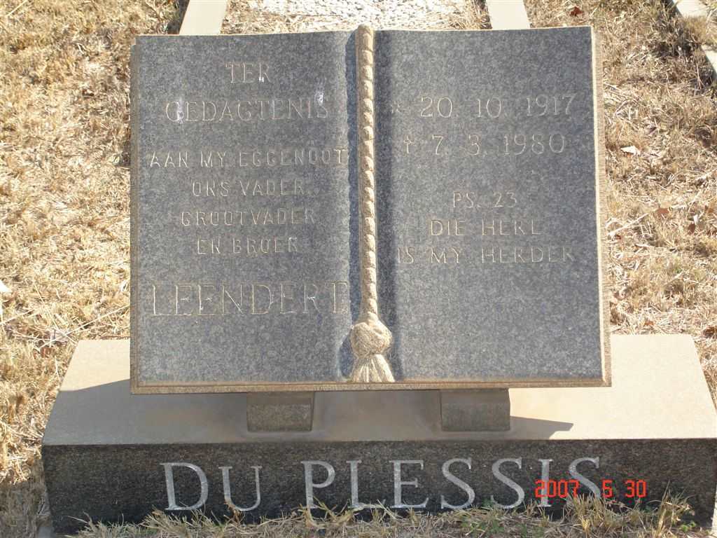 PLESSIS Leendert, du 1917-1980