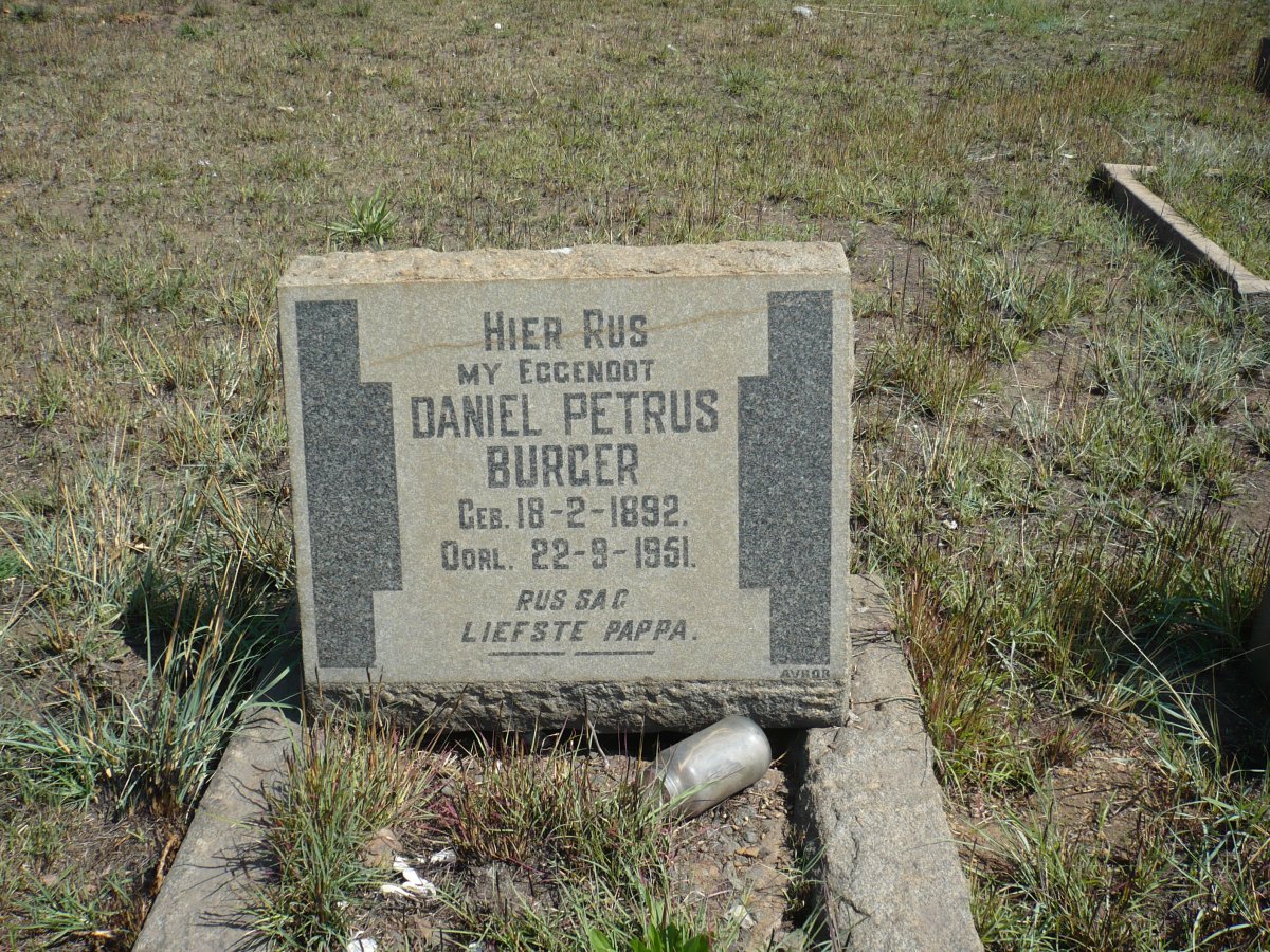 BURGER Daniel Petrus 1892-1951