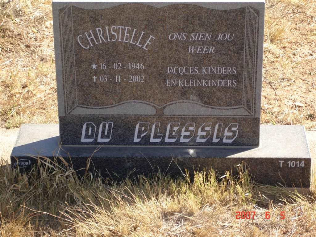 PLESSIS Christelle, du 1946-2002