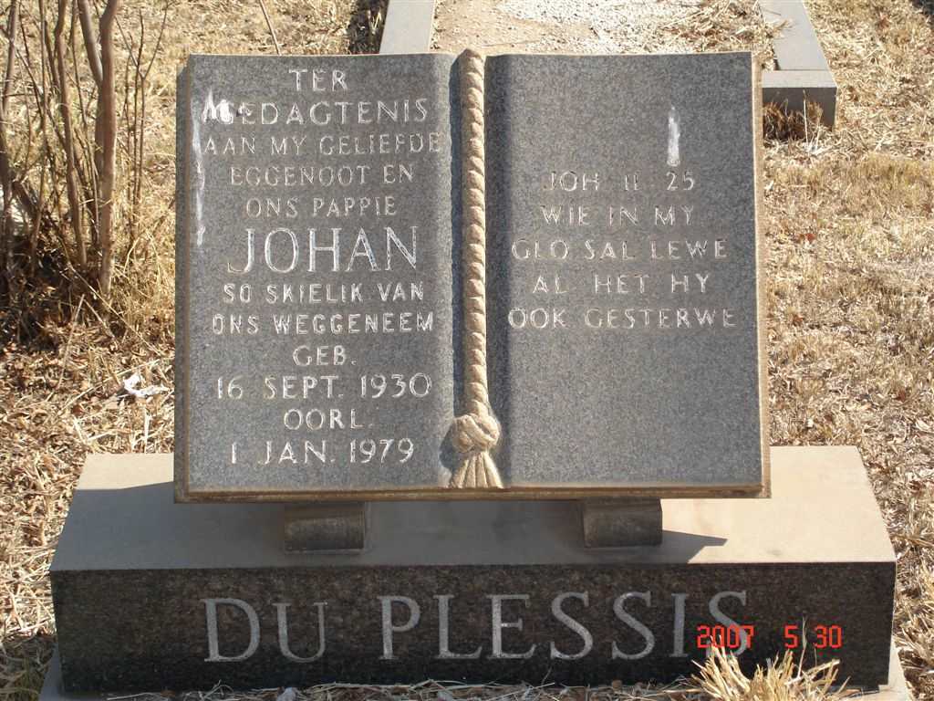 PLESSIS Johan, du 1930-1979