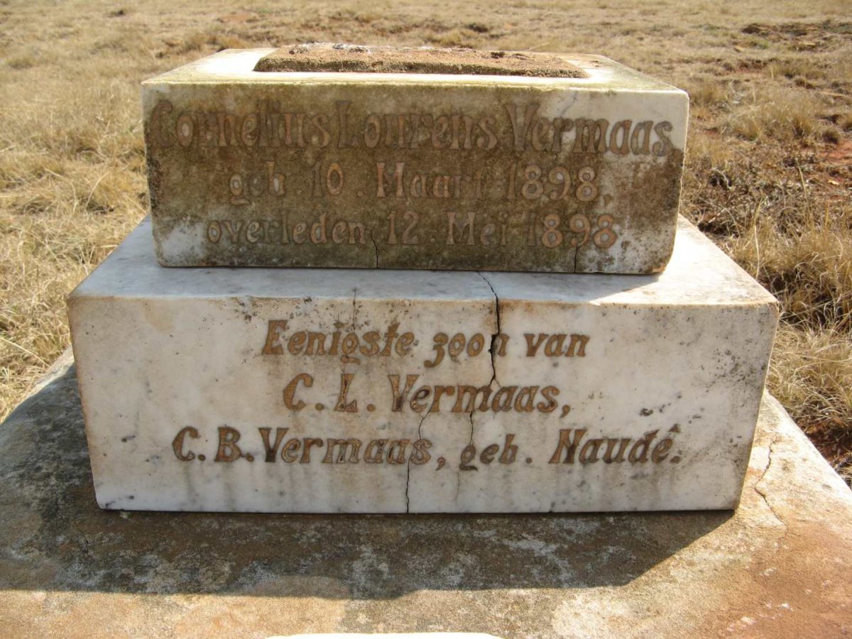 VERMAAS Cornelius Lourens 1898-1898