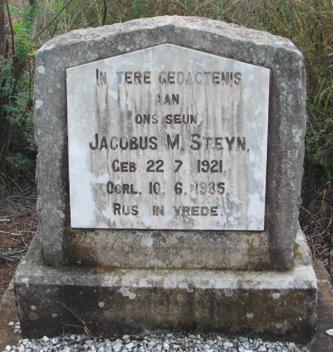 STEYN Jacobus M. 1921-1935