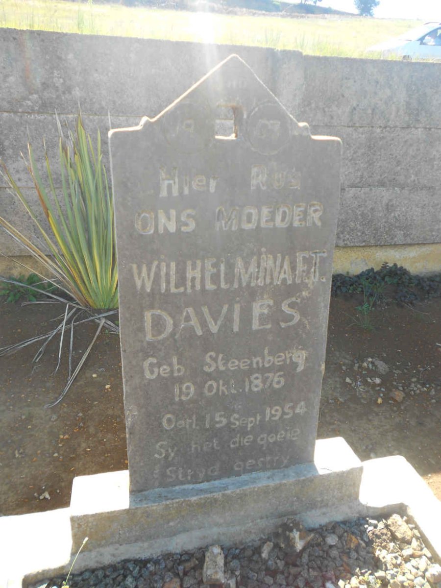DAVIES Wilhelmina F.T. nee STEENBERG 1876-1954