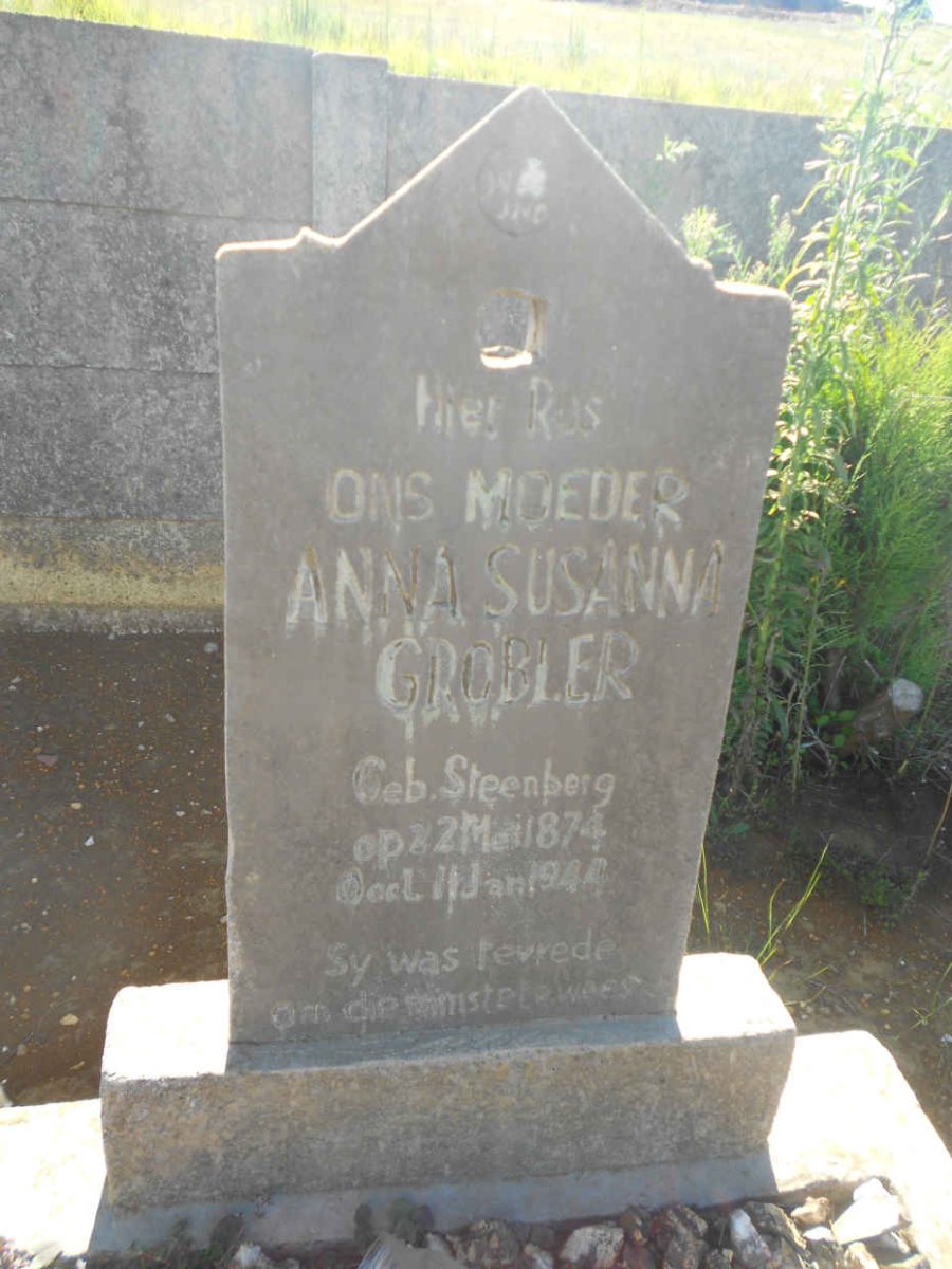 GROBLER Anna Susanna nee STEENBERG 1874-1944