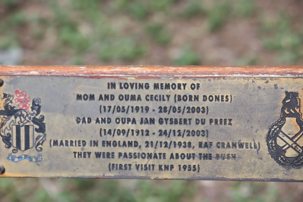 PREEZ Jan Gysbert, du 1912-2003 &amp; Cecily DONES 1919-2003