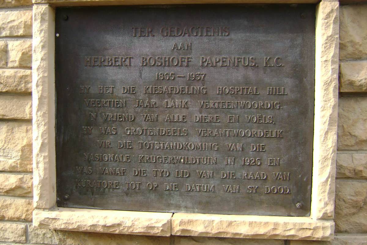 PAPENFUS Herbert Boshoff 1865-1937